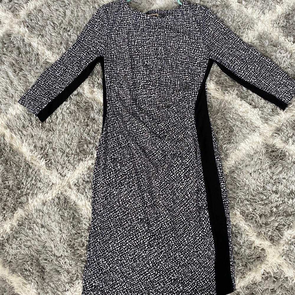 Anne Klein black & white dress! Mid sleeve and NEW